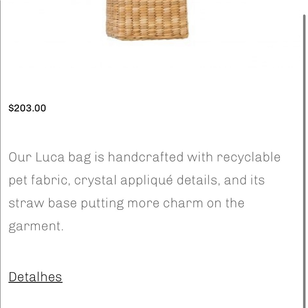 Nannacay  Luca bag handcrafted -recyclable fabric, crystal appliqué &straw base - Picture 3 of 5